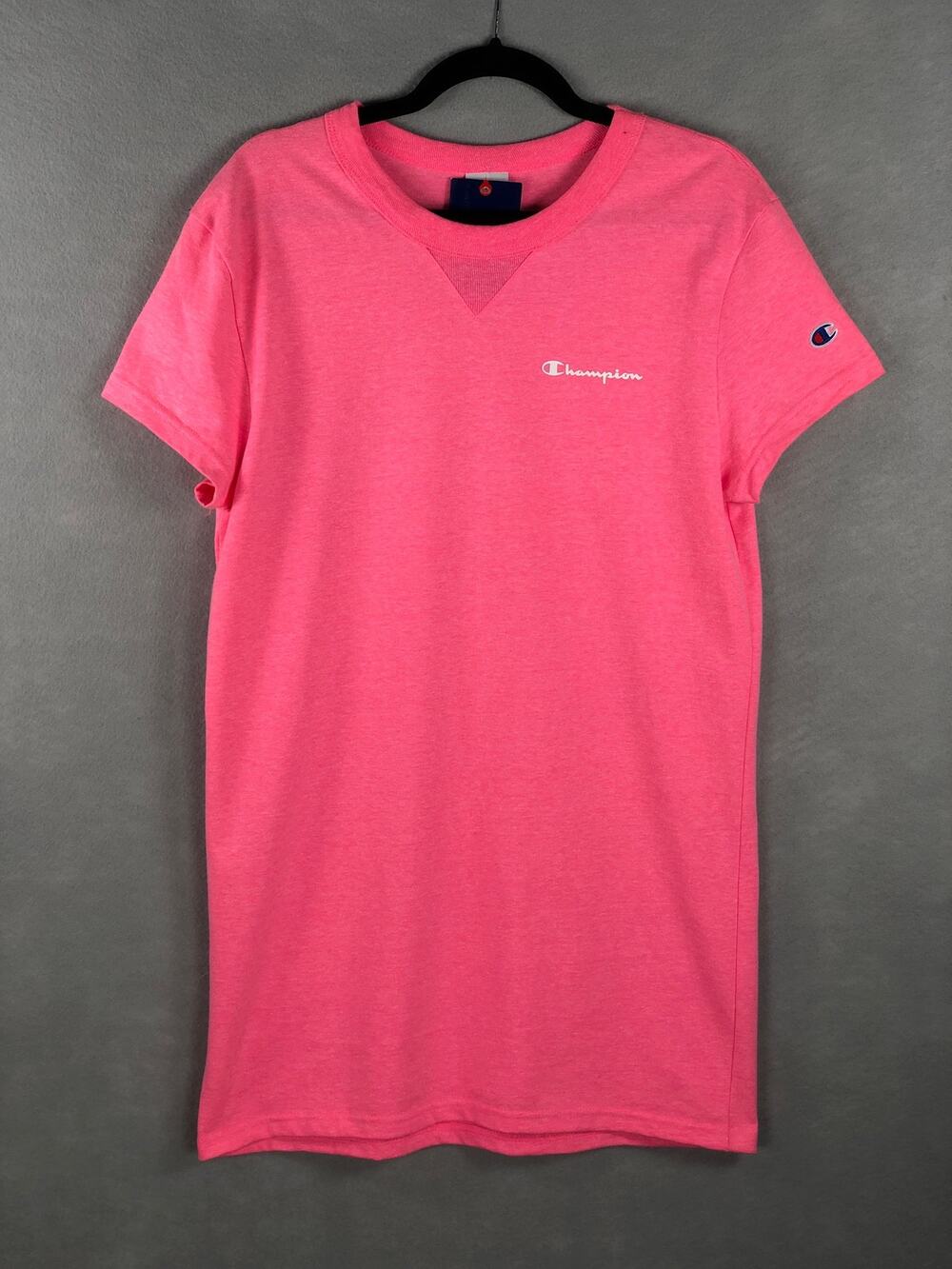 Champion T-shirt Dress Jersey Crew Neck Pink Women's Size Small NEW